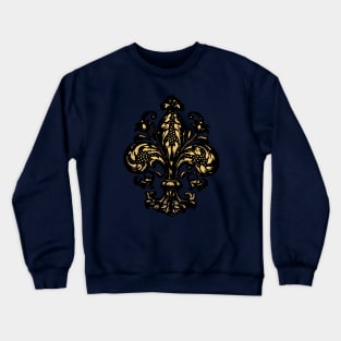 Elegant Fancy French Renaissance Fleur De Lis Black and Gold Crewneck Sweatshirt